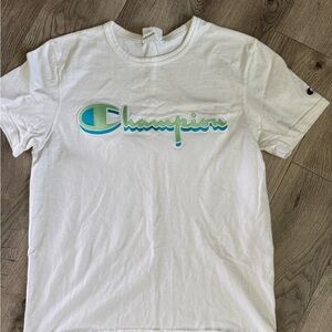 Champion White Embroidered T-Shirt for Men